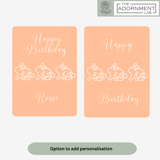 Bunny Bloom - Happy Birthday - Greetings Cards - Peach