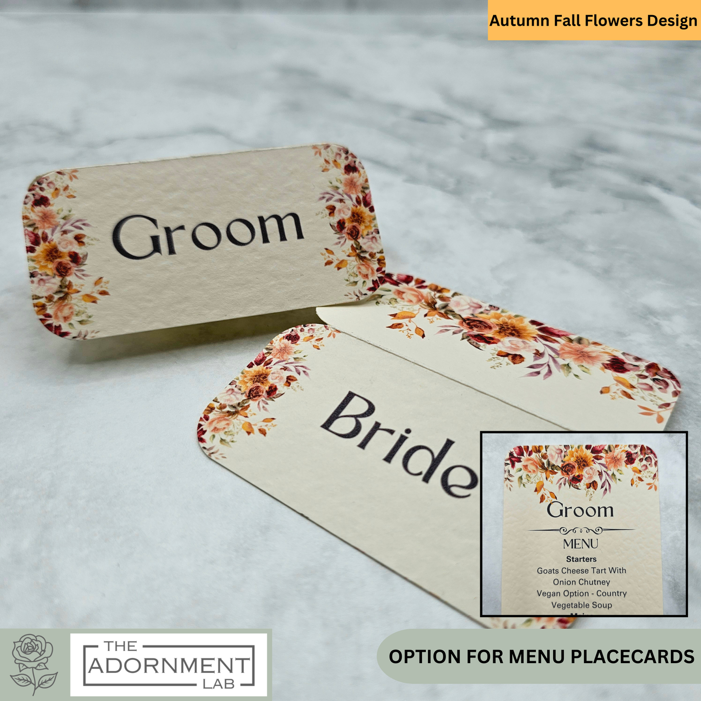 Autumn Fall Flowers Design - Place Cards