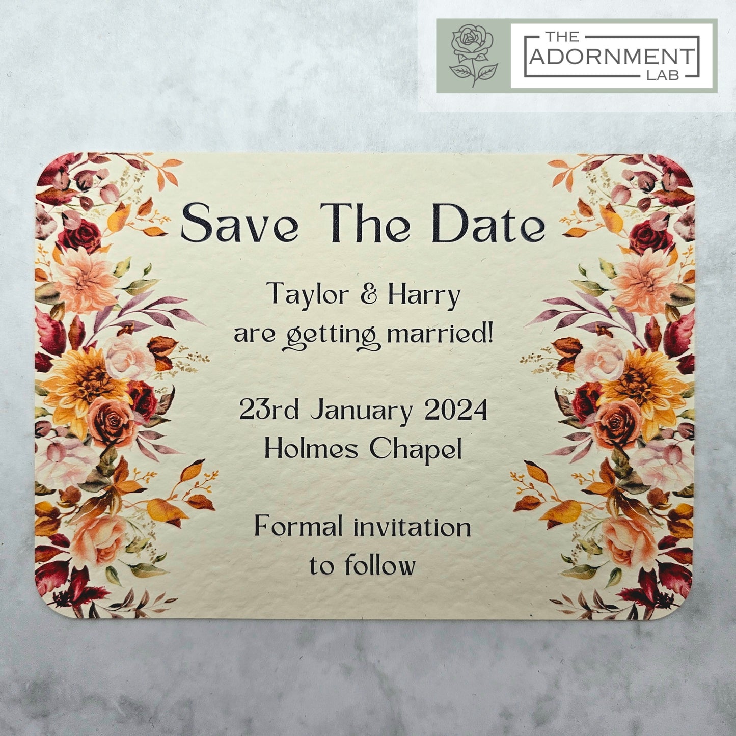 Autumn Fall Flowers Design - Save The Date