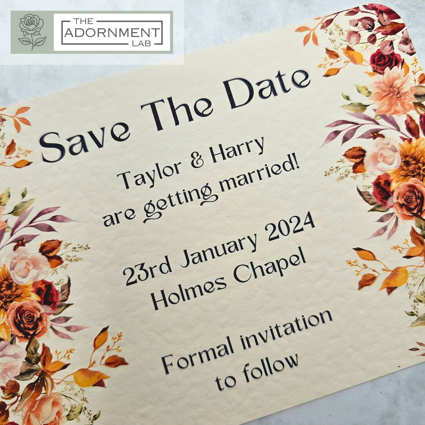 Autumn Fall Flowers Design - Save The Date