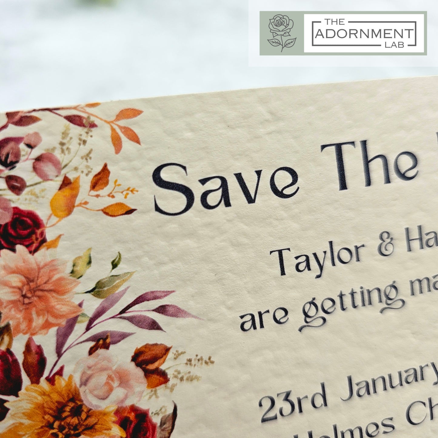 Autumn Fall Flowers Design - Save The Date
