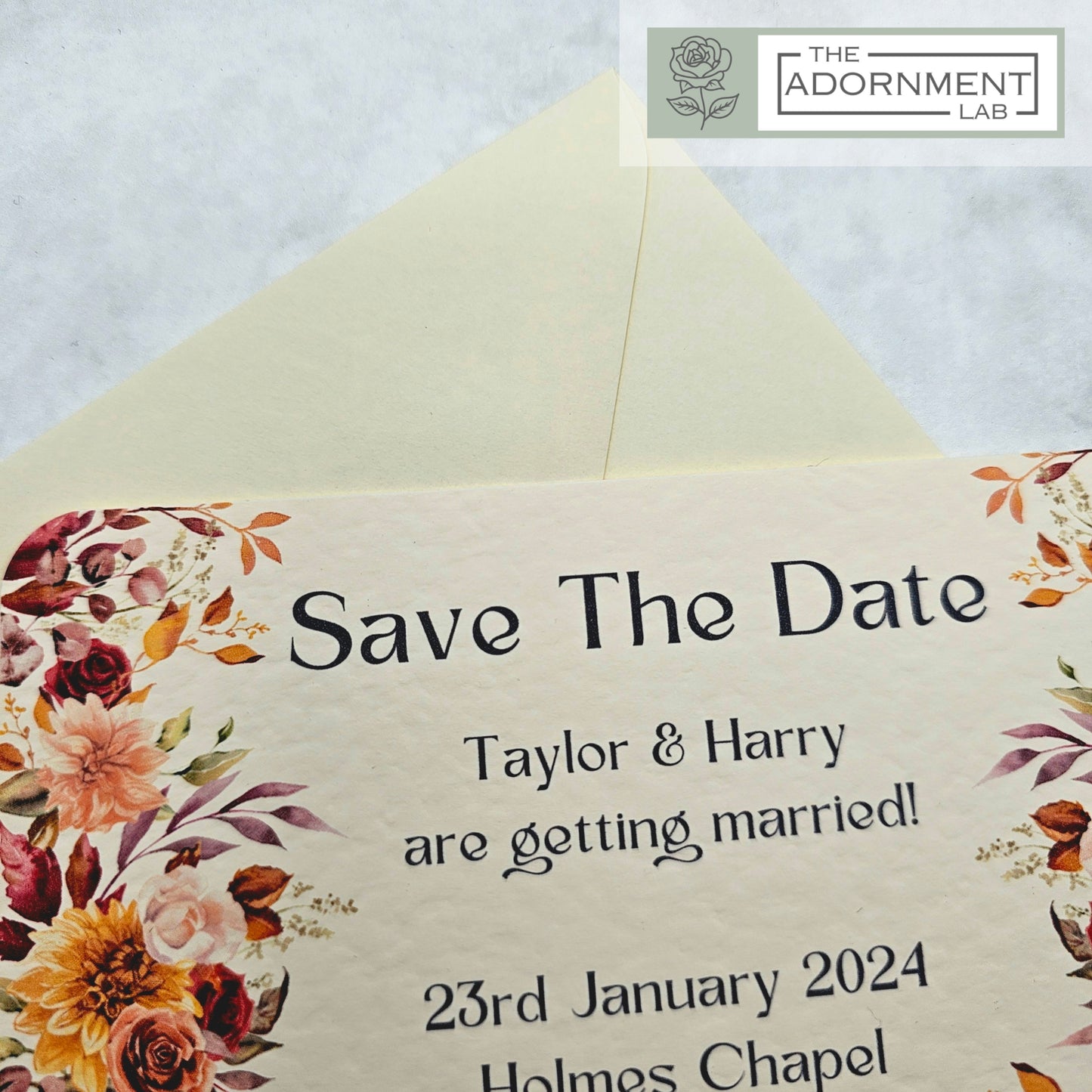 Autumn Fall Flowers Design - Save The Date
