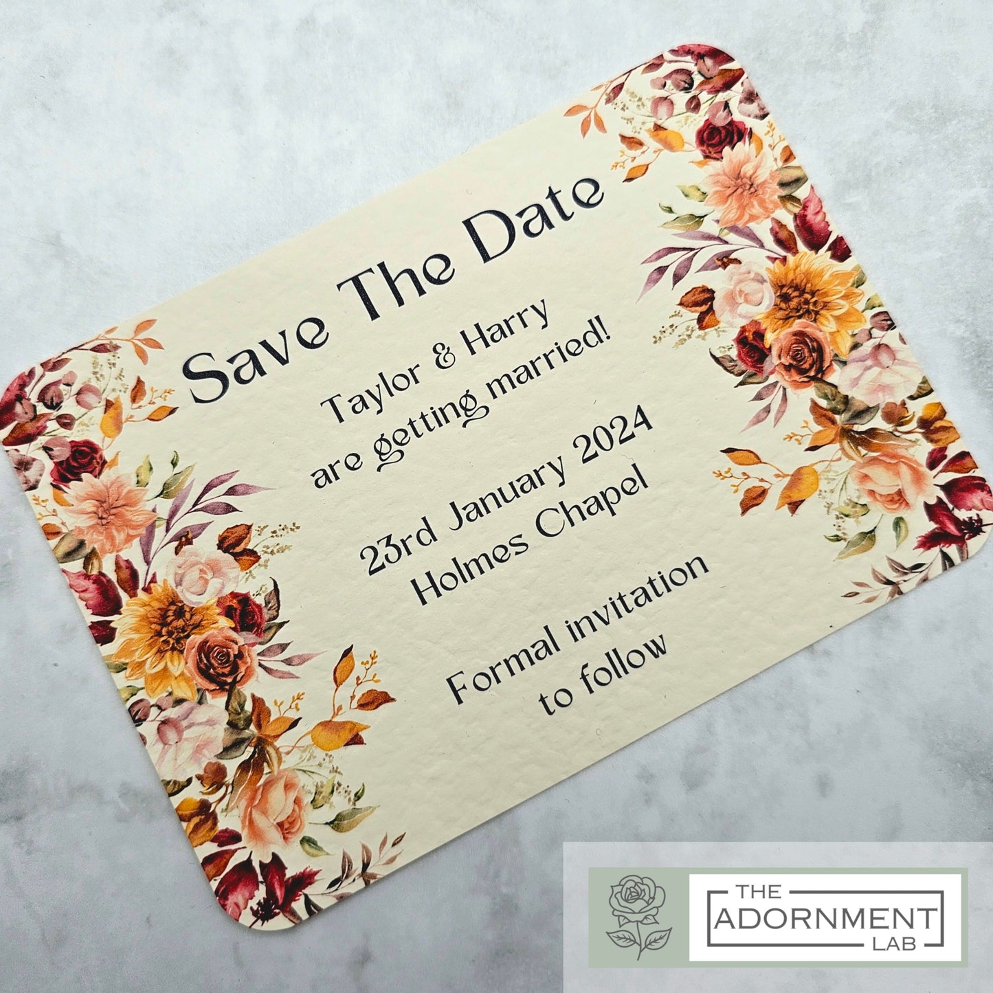 Autumn Fall Flowers Design - Save The Date