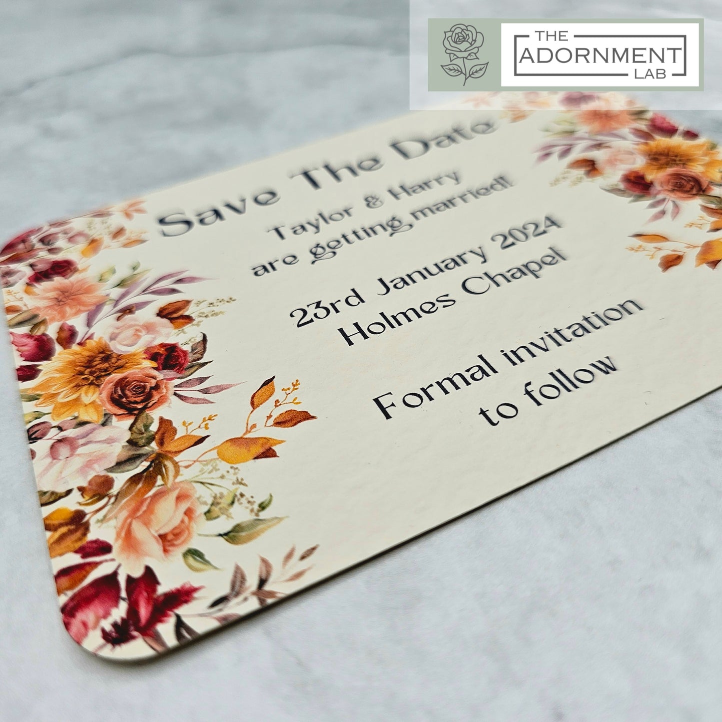 Autumn Fall Flowers Design - Save The Date
