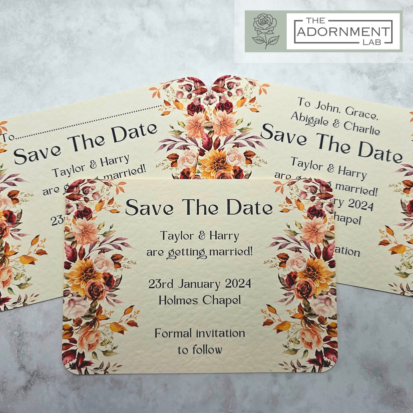 Autumn Fall Flowers Design - Save The Date