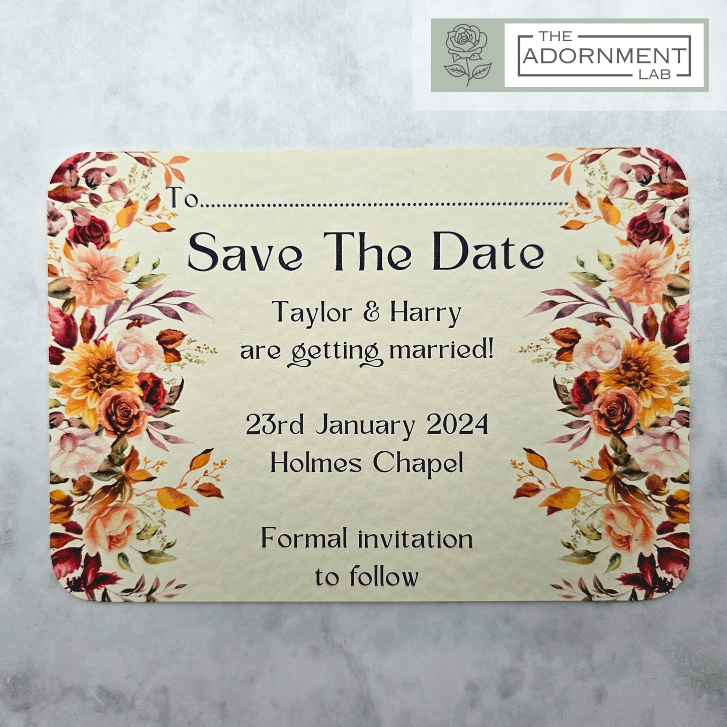 Autumn Fall Flowers Design - Save The Date