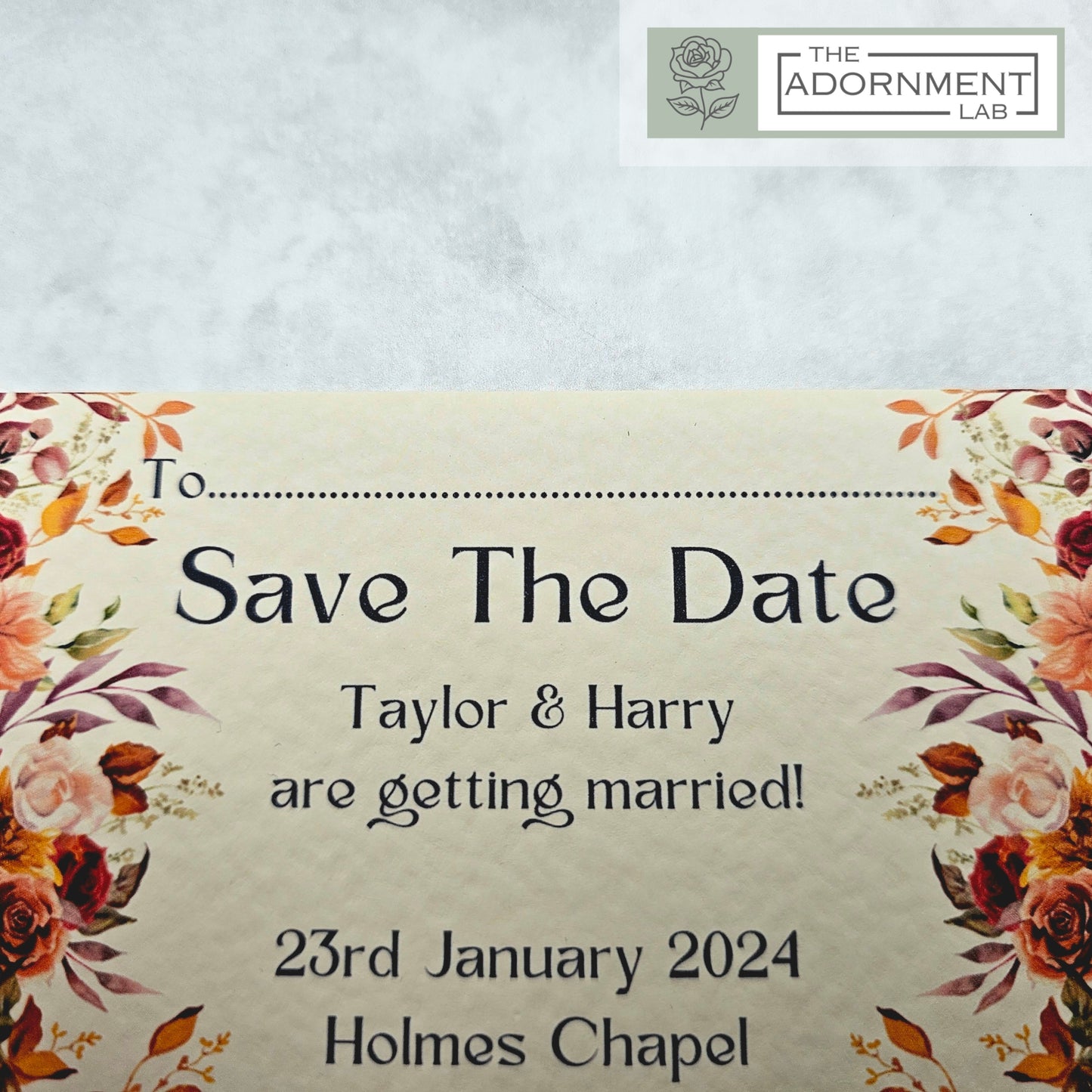 Autumn Fall Flowers Design - Save The Date