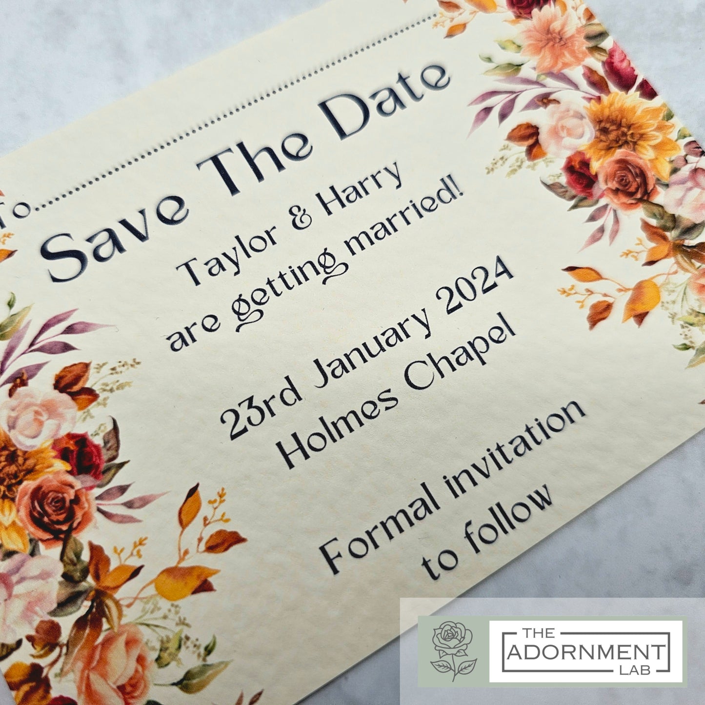 Autumn Fall Flowers Design - Save The Date