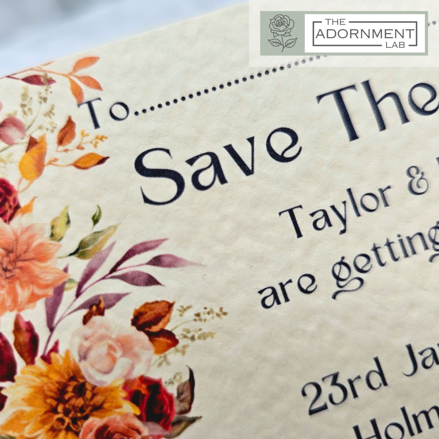 Autumn Fall Flowers Design - Save The Date