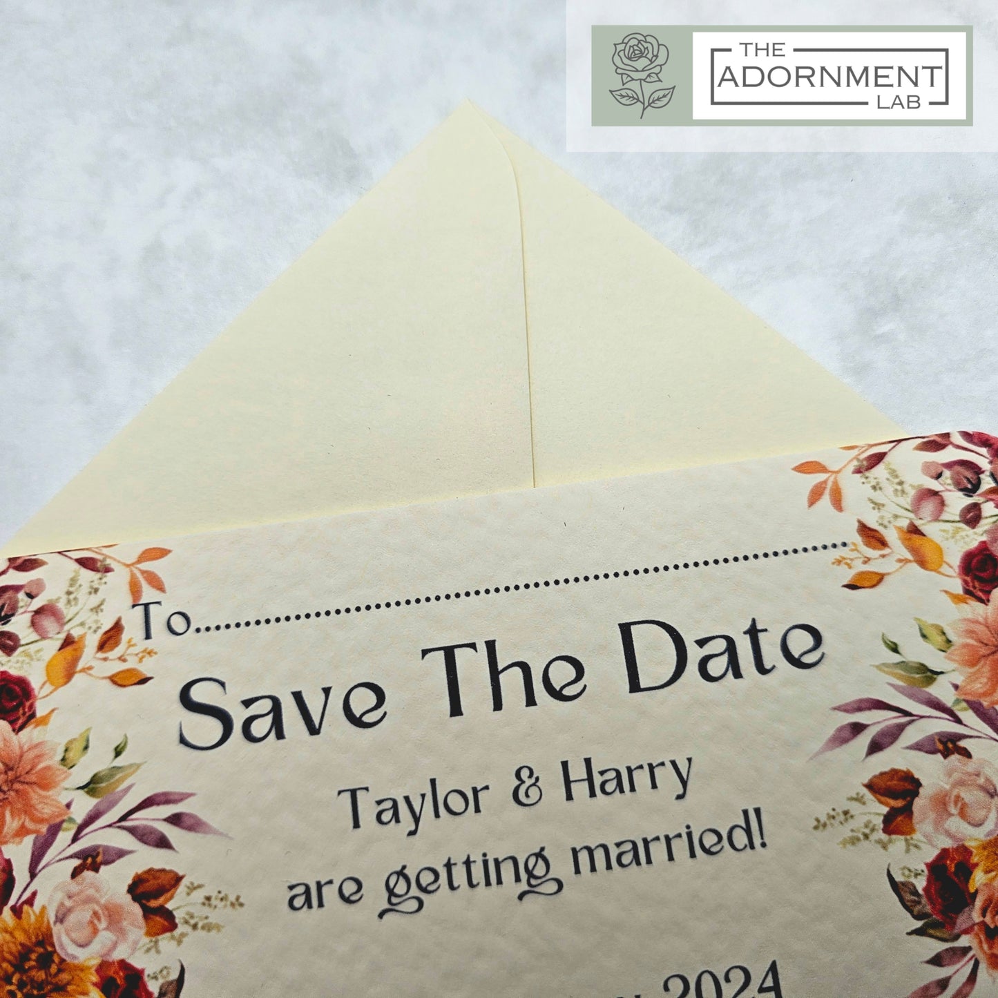Autumn Fall Flowers Design - Save The Date