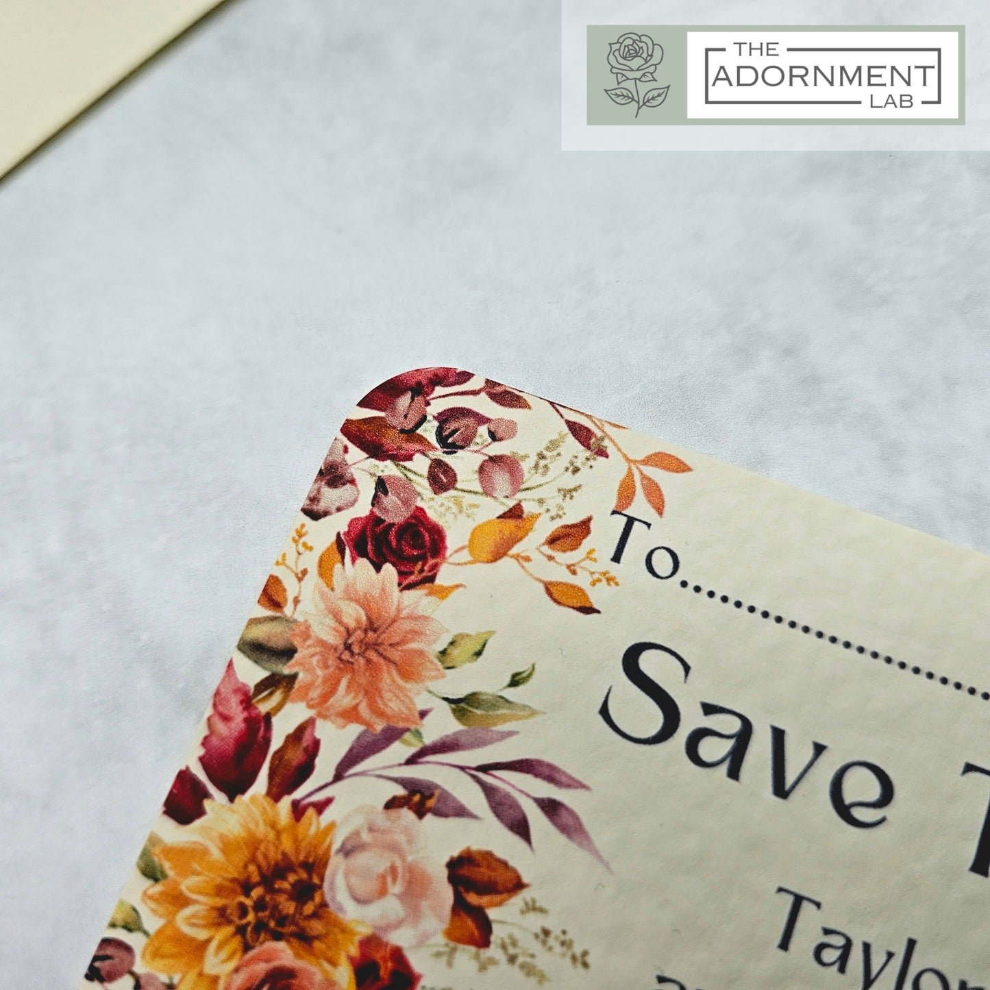 Autumn Fall Flowers Design - Save The Date