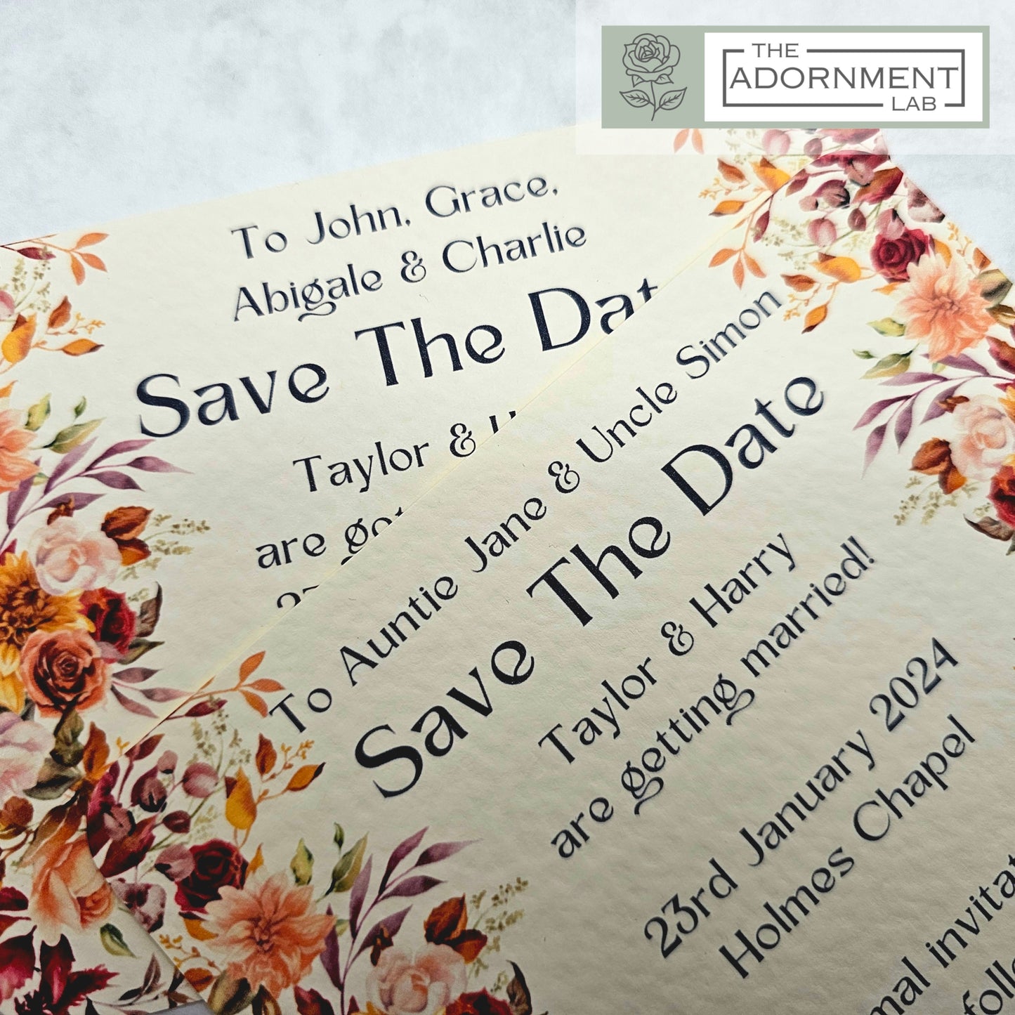 Autumn Fall Flowers Design - Save The Date