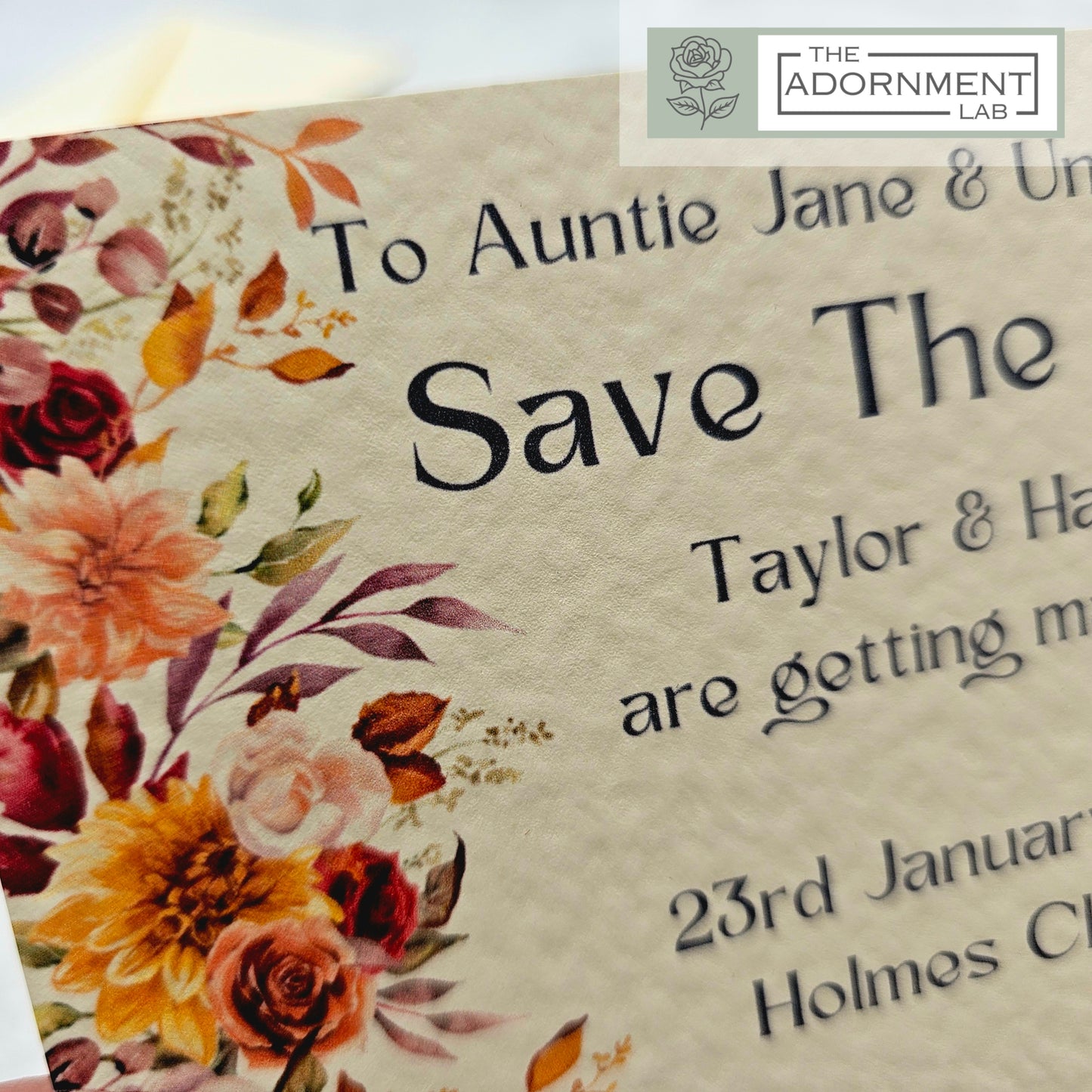 Autumn Fall Flowers Design - Save The Date