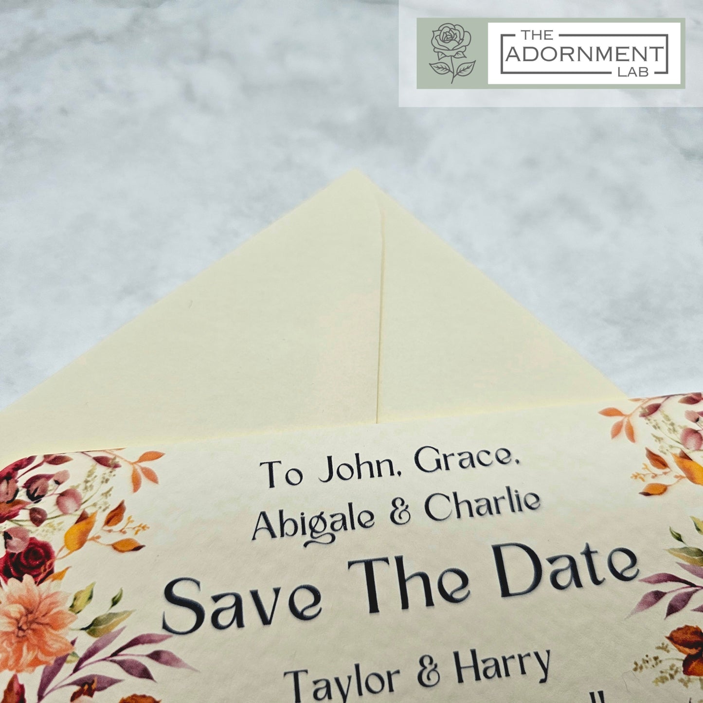 Autumn Fall Flowers Design - Save The Date