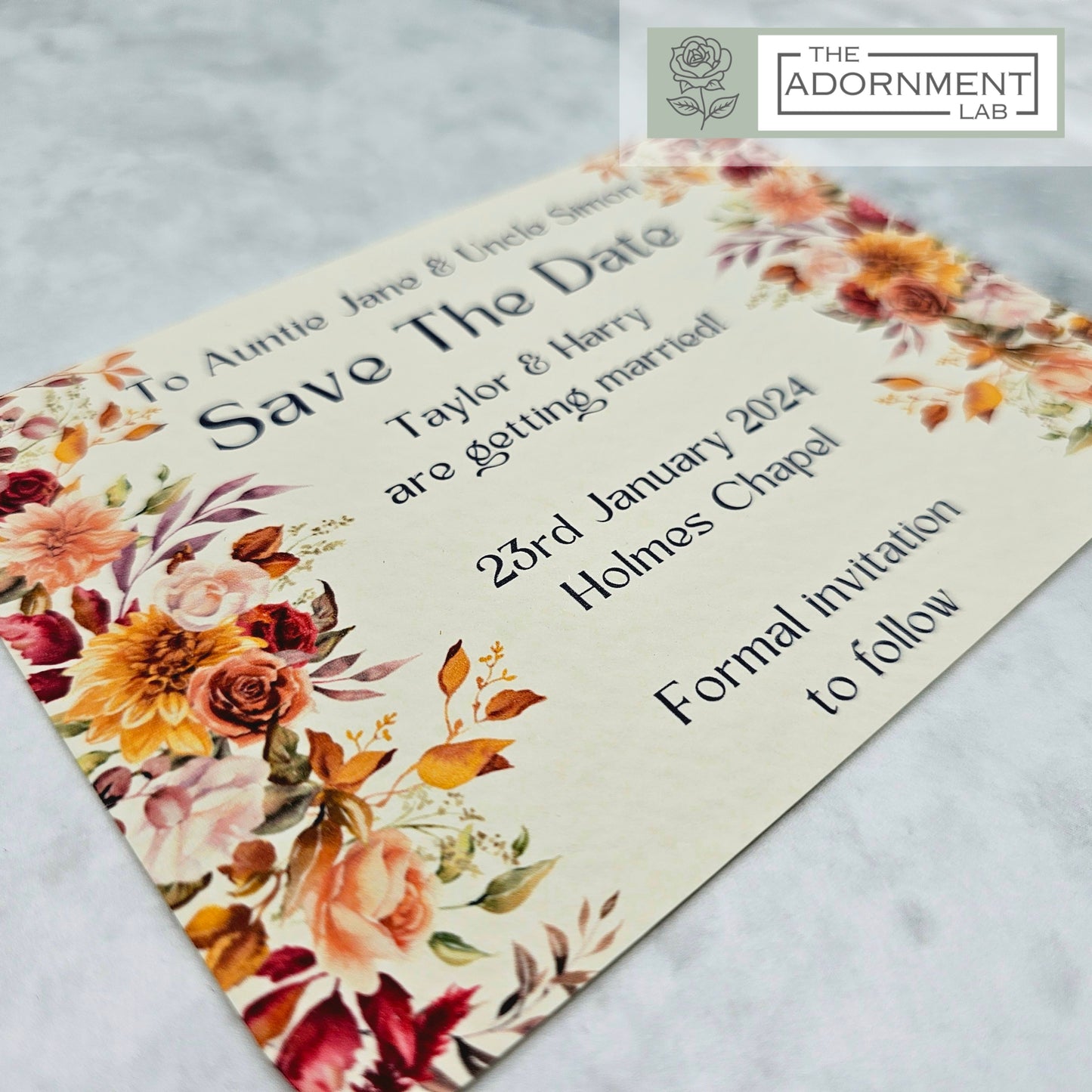 Autumn Fall Flowers Design - Save The Date