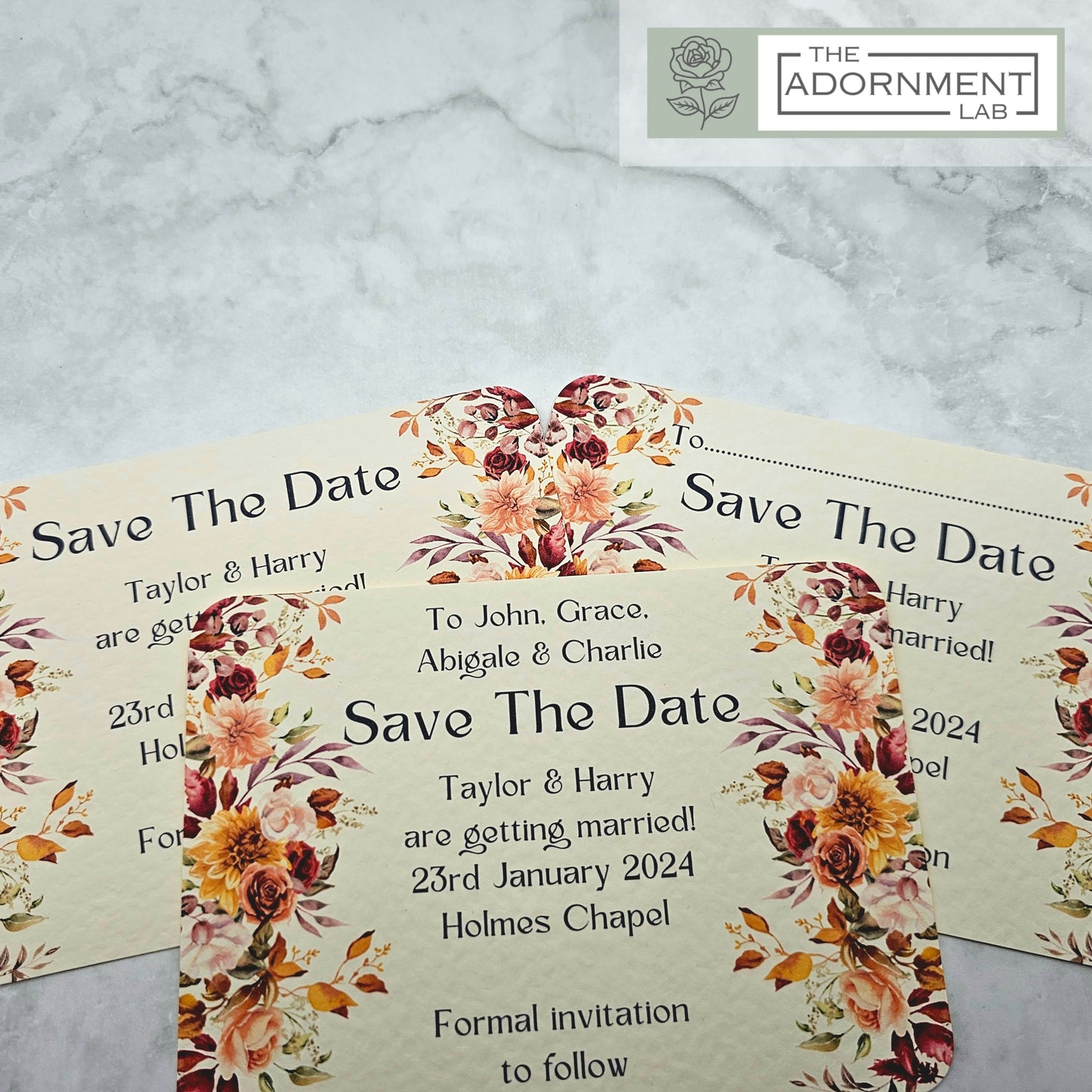 Autumn Fall Flowers Design - Save The Date