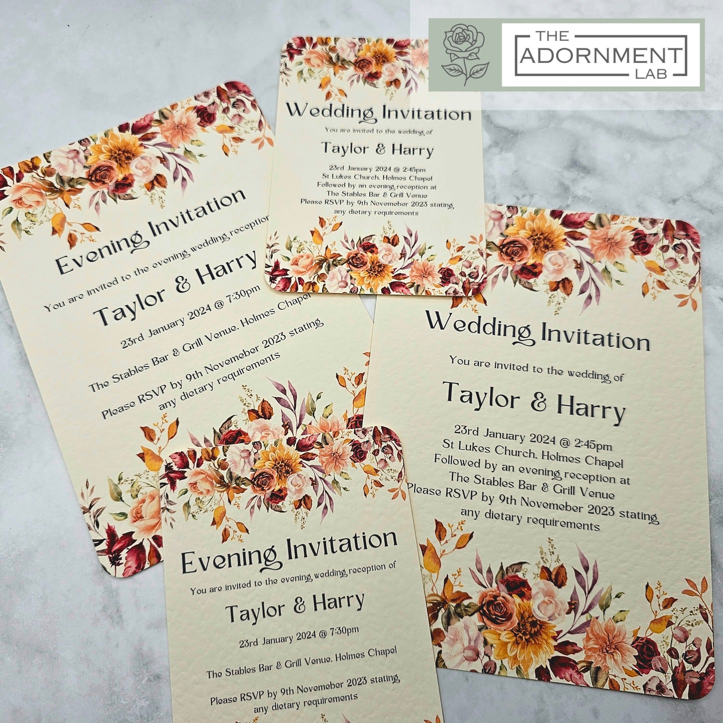 Autumn Fall Flowers Design - Invitations