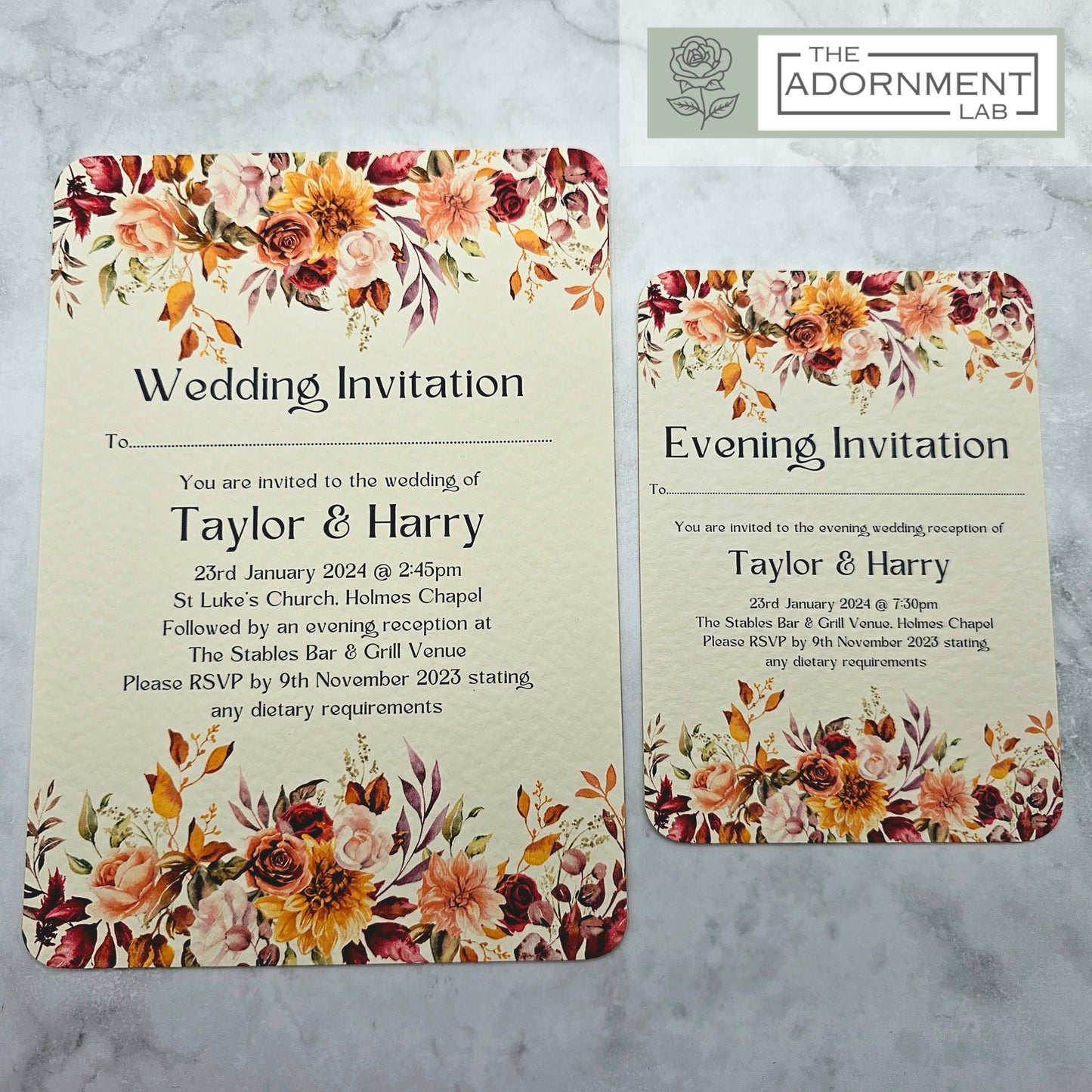 Autumn Fall Flowers Design - Invitations