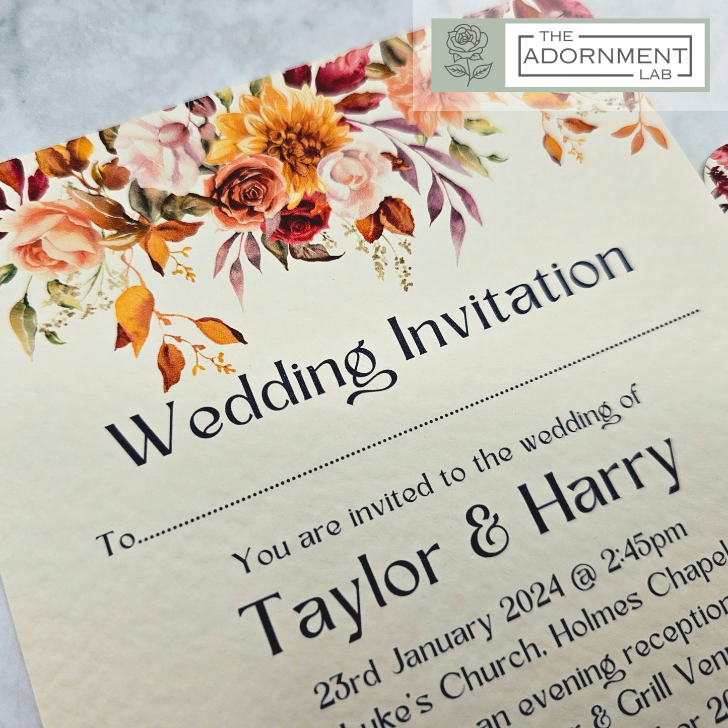 Autumn Fall Flowers Design - Invitations