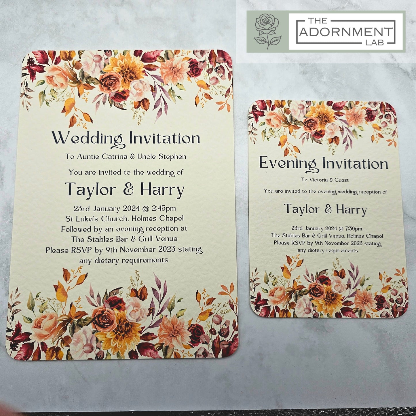 Autumn Fall Flowers Design - Invitations