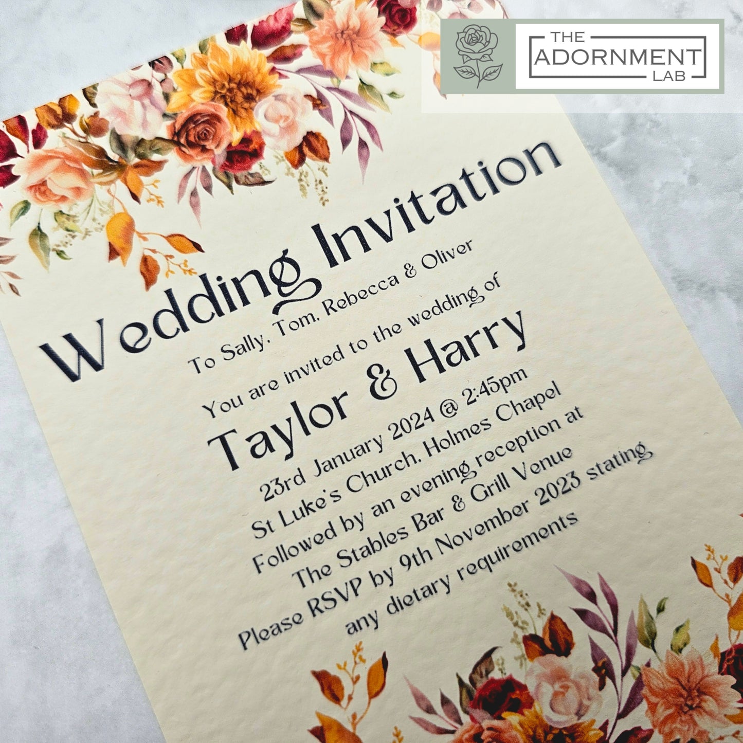 Autumn Fall Flowers Design - Invitations