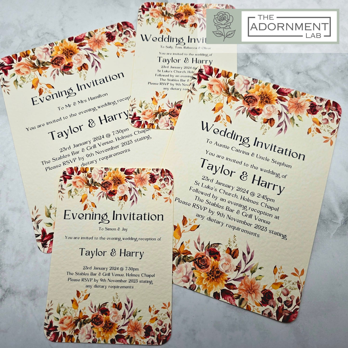 Autumn Fall Flowers Design - Invitations