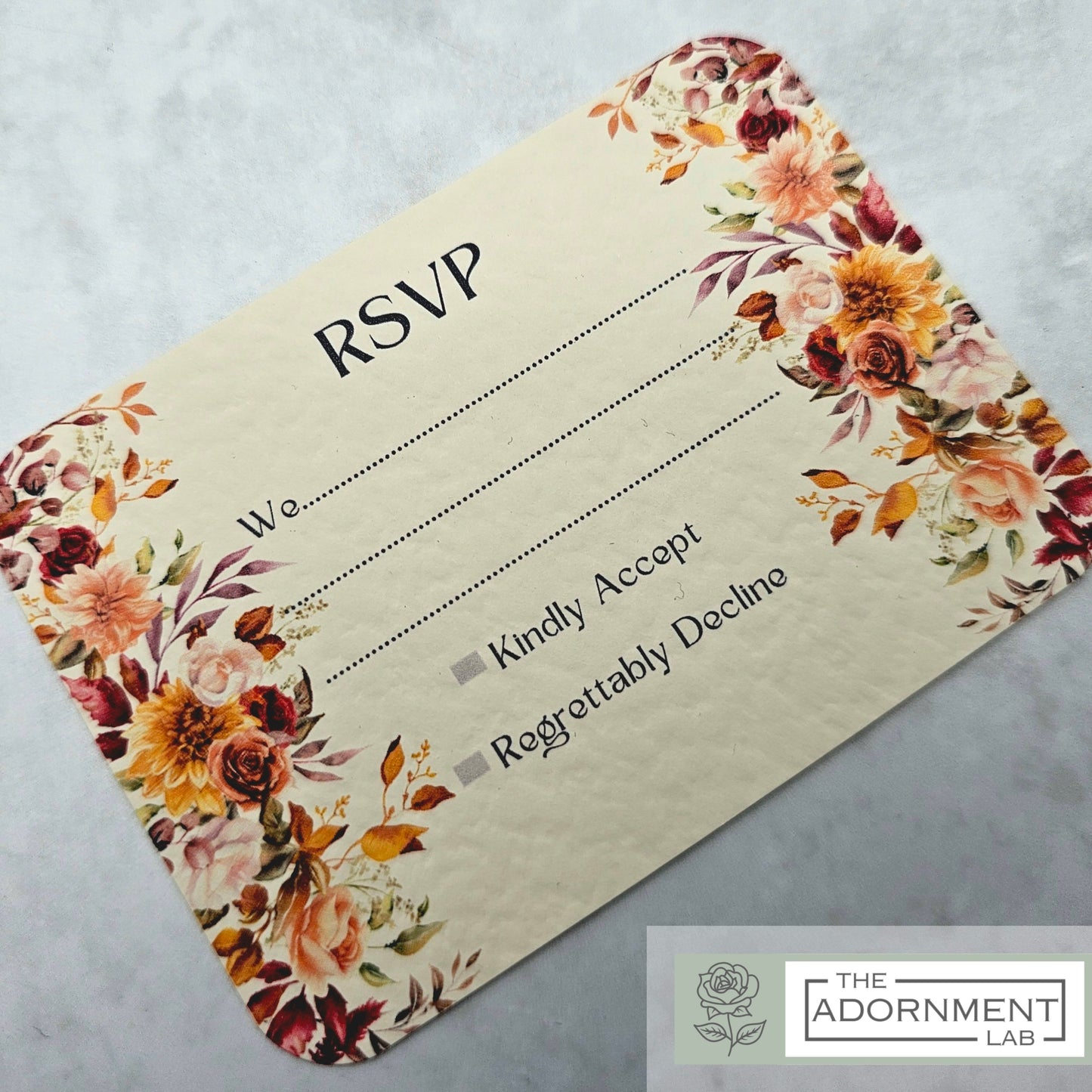 Autumn Fall Flowers Design - A7 RSVP