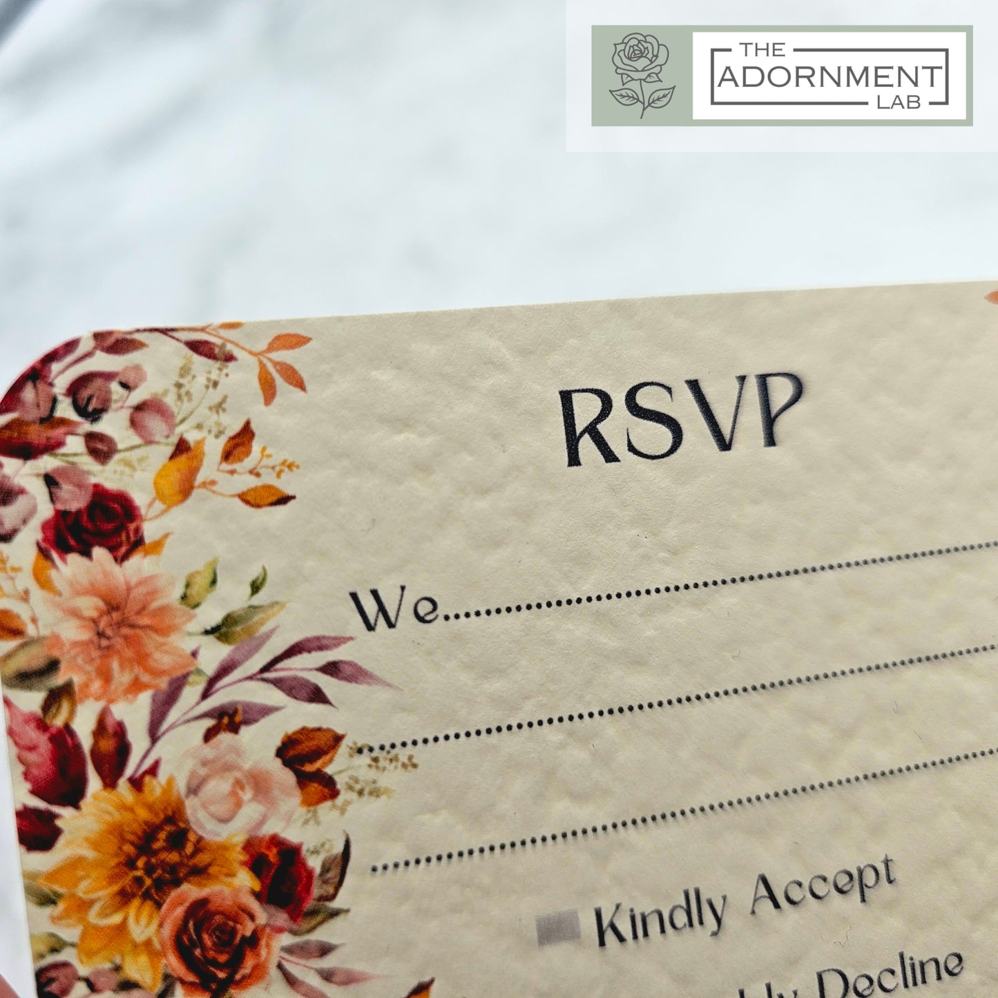 Autumn Fall Flowers Design - A7 RSVP