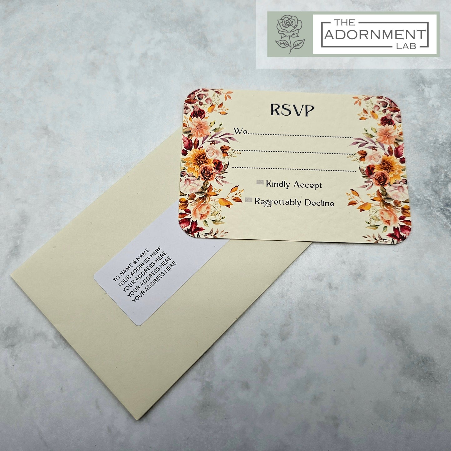 Autumn Fall Flowers Design - A7 RSVP