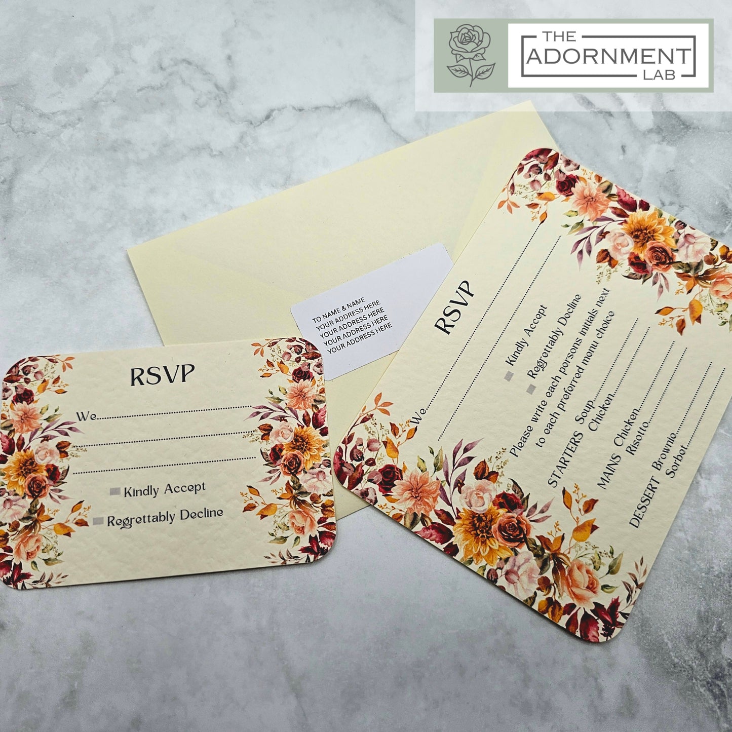 Autumn Fall Flowers Design - A7 RSVP