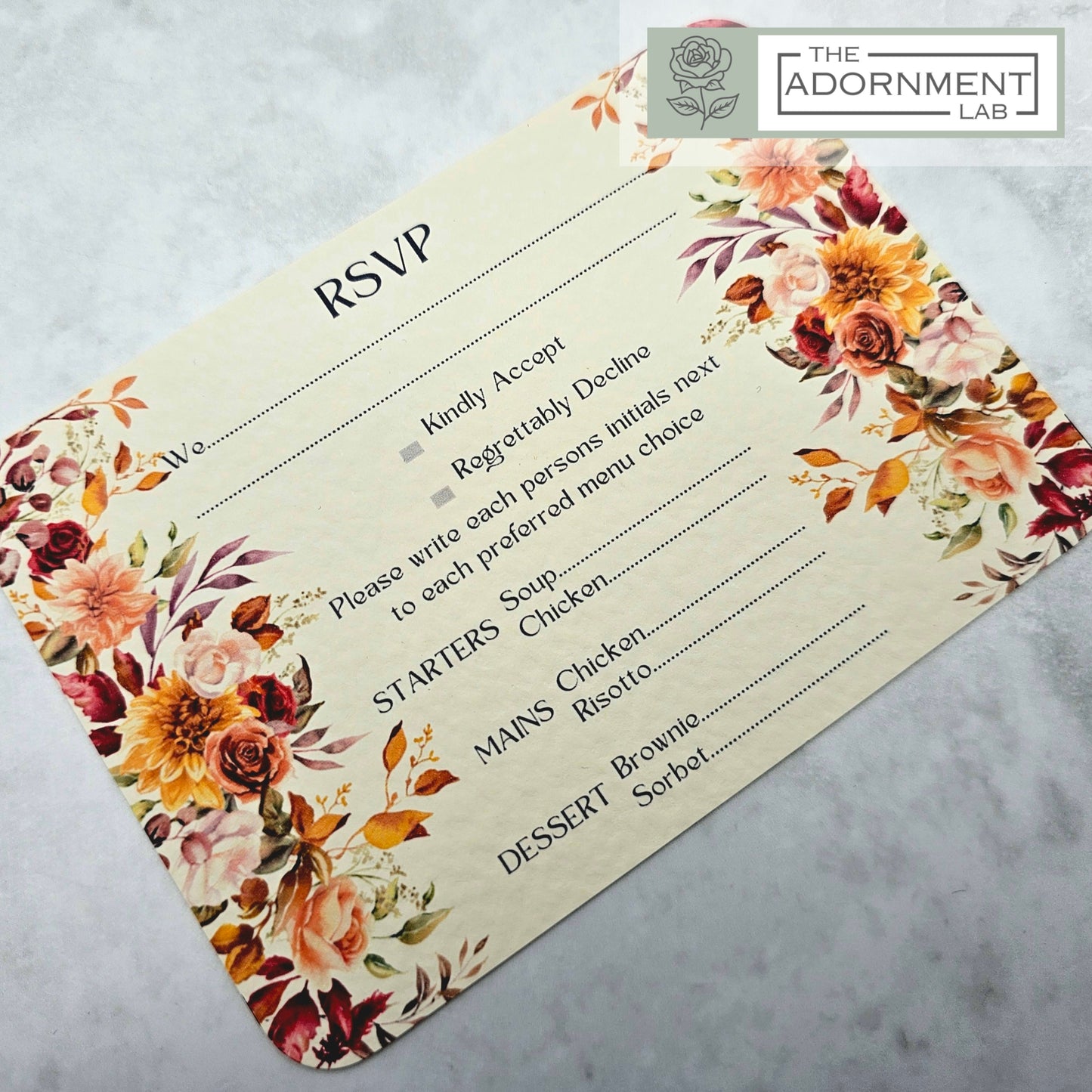 Autumn Fall Flowers Design - A7 RSVP