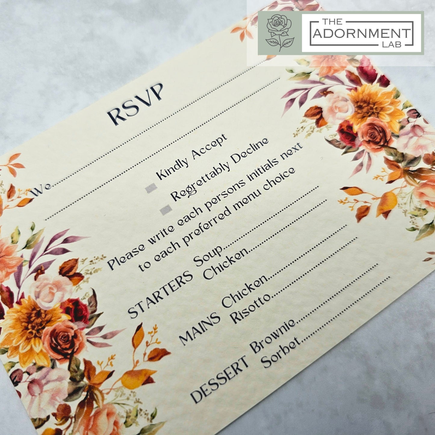 Autumn Fall Flowers Design - A7 RSVP