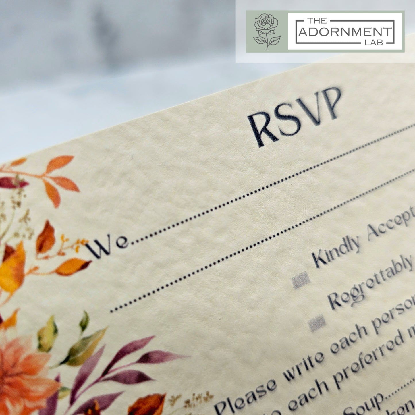 Autumn Fall Flowers Design - A7 RSVP