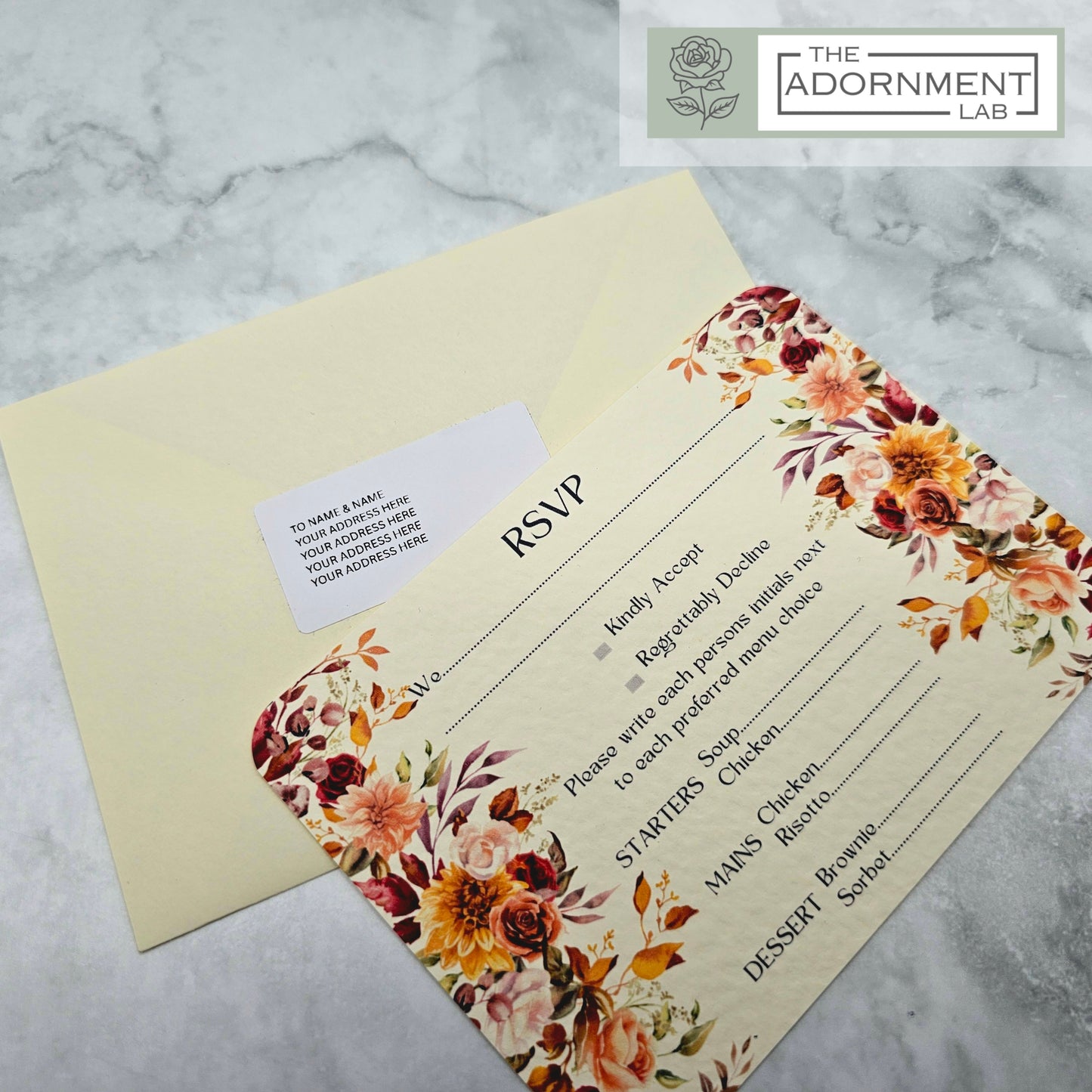Autumn Fall Flowers Design - A7 RSVP