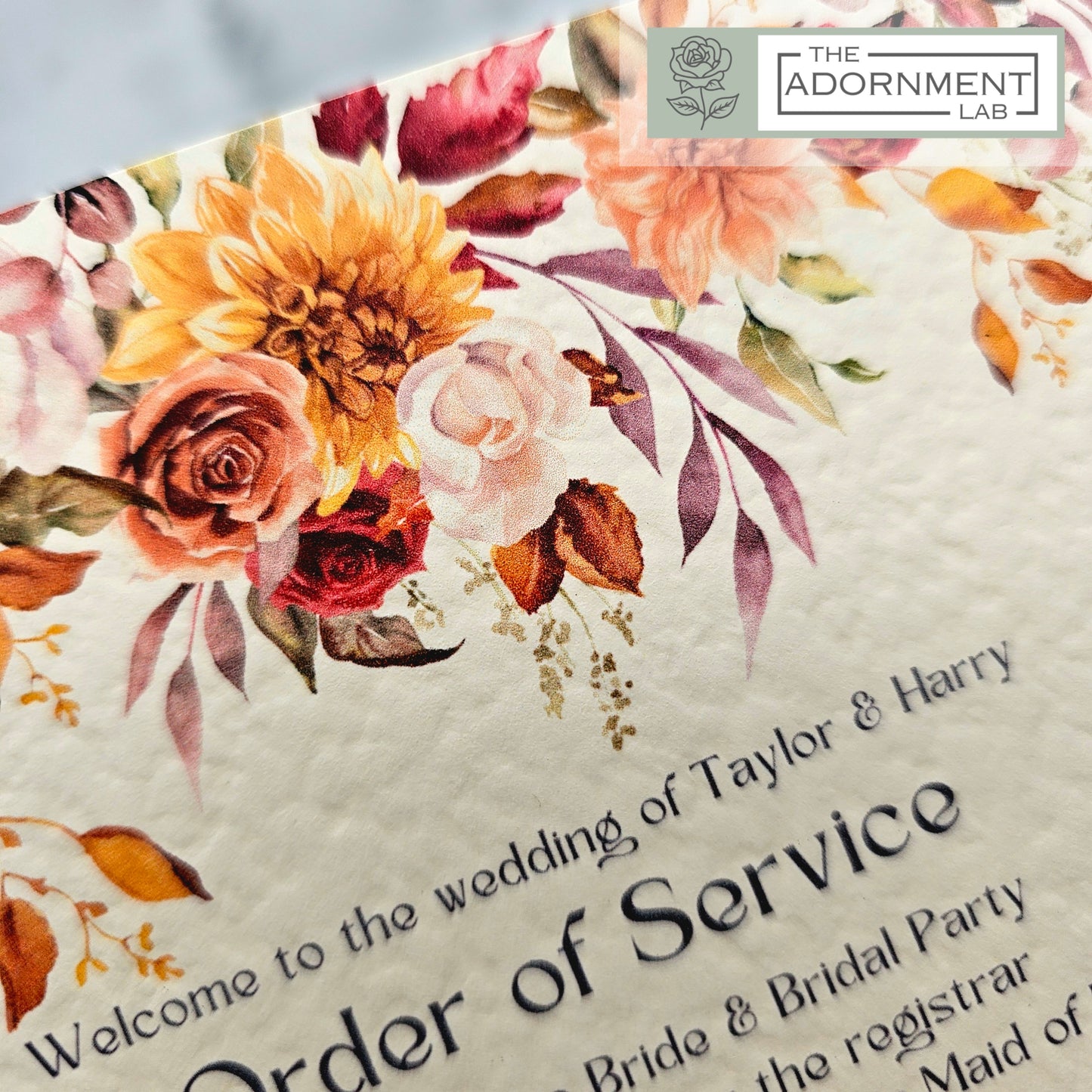 Autumn Fall Flowers Design - Order of Service