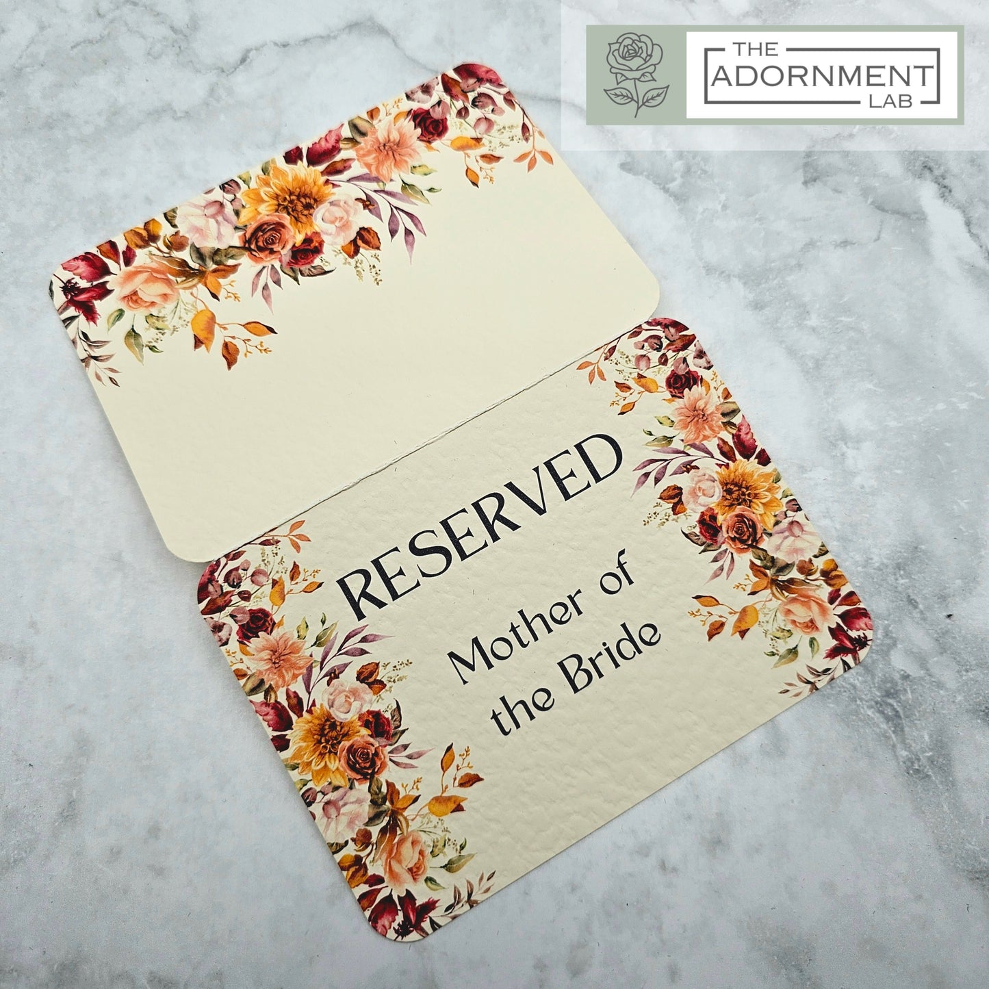 Autumn Fall Flowers Design - Reserved Seat Cards