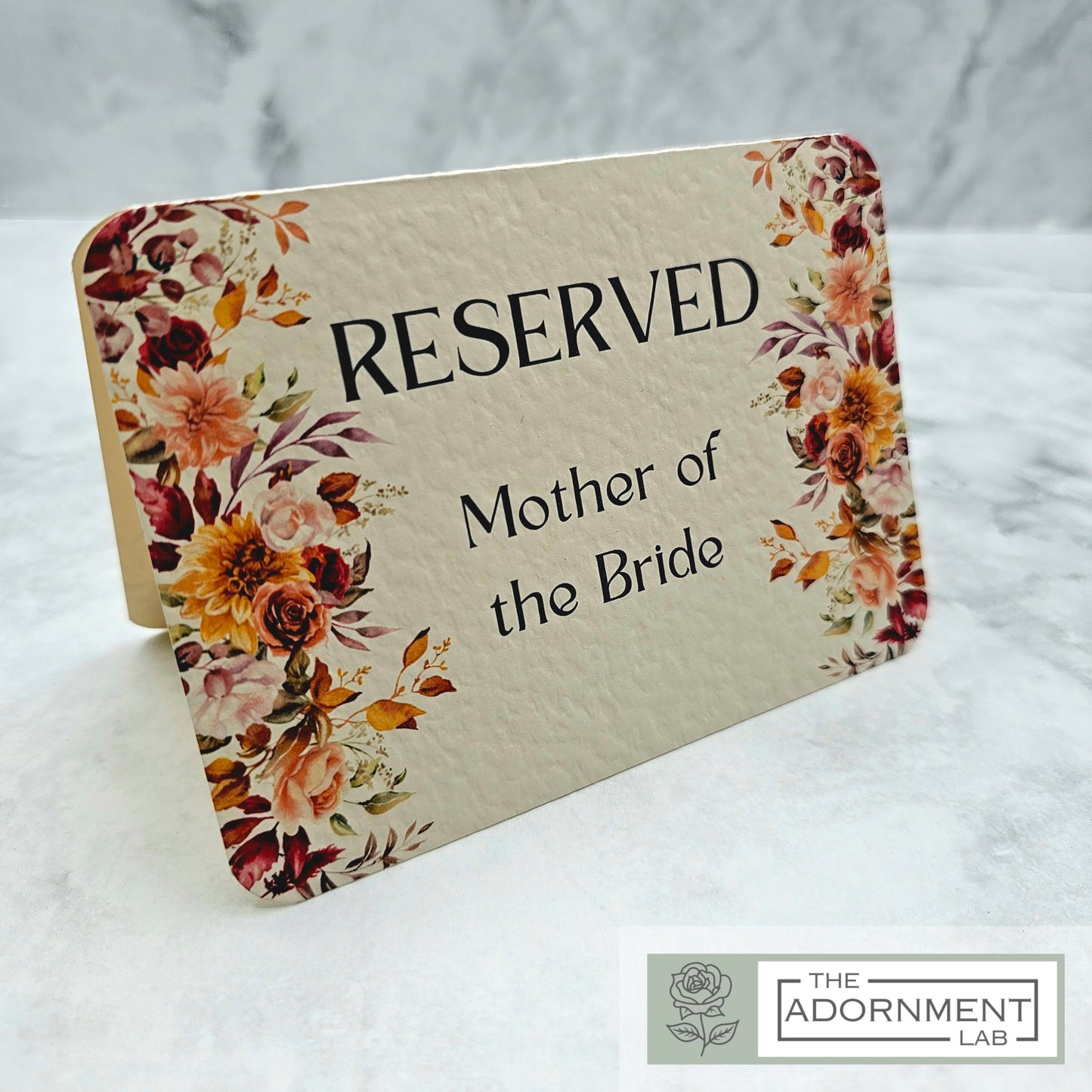 Autumn Fall Flowers Design - Reserved Seat Cards