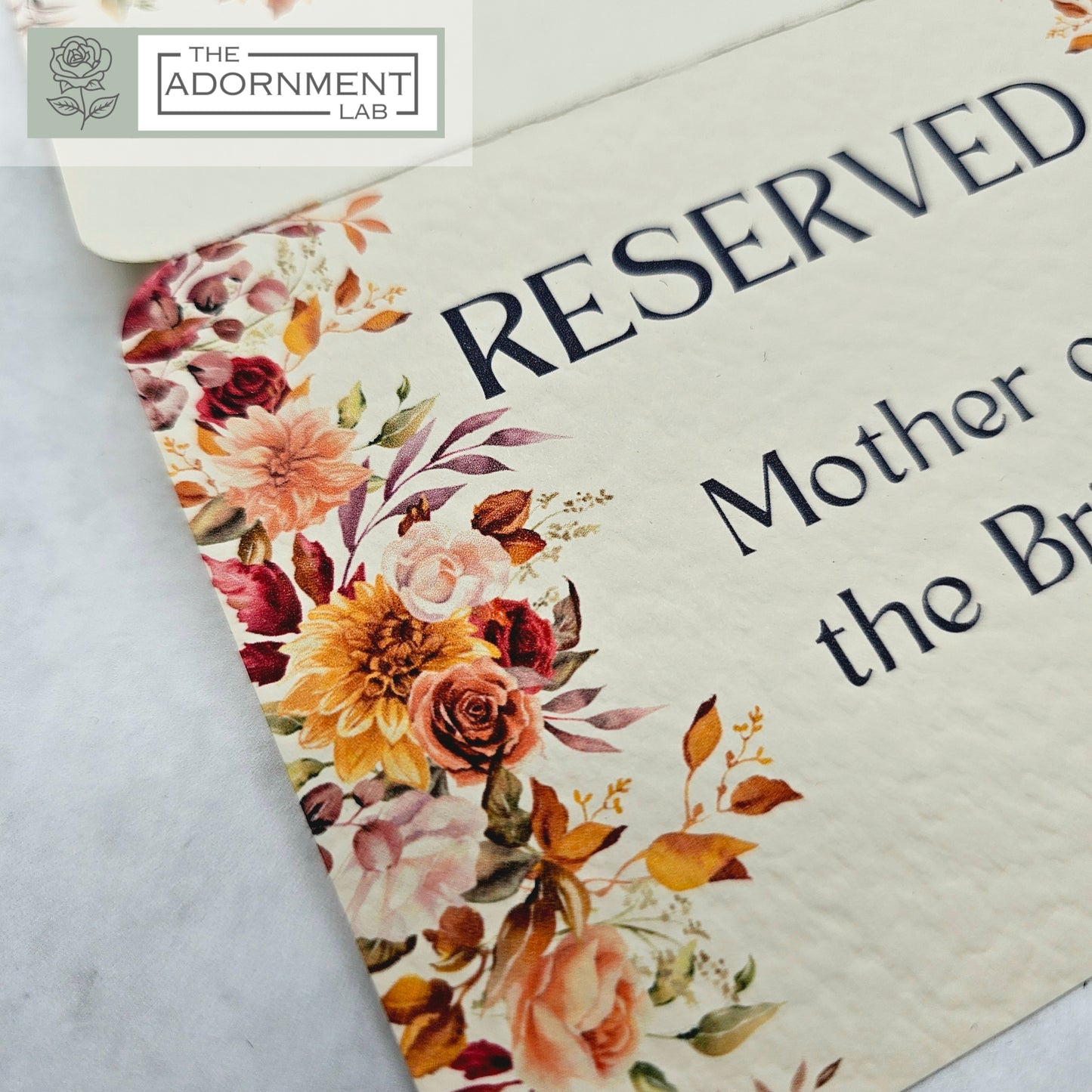 Autumn Fall Flowers Design - Reserved Seat Cards