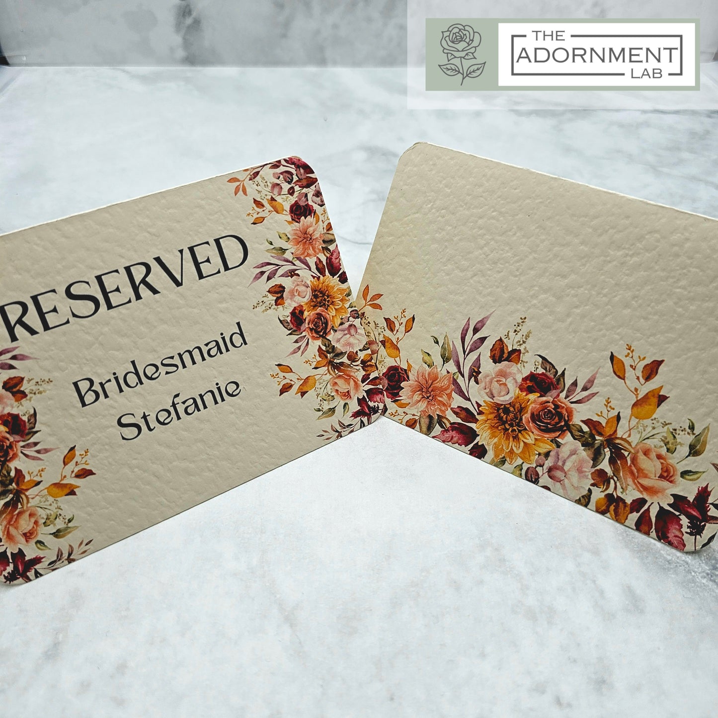 Autumn Fall Flowers Design - Reserved Seat Cards