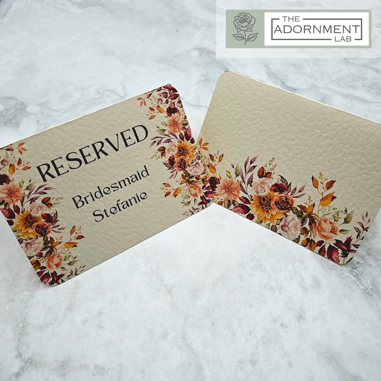 Autumn Fall Flowers Design - Reserved Seat Cards