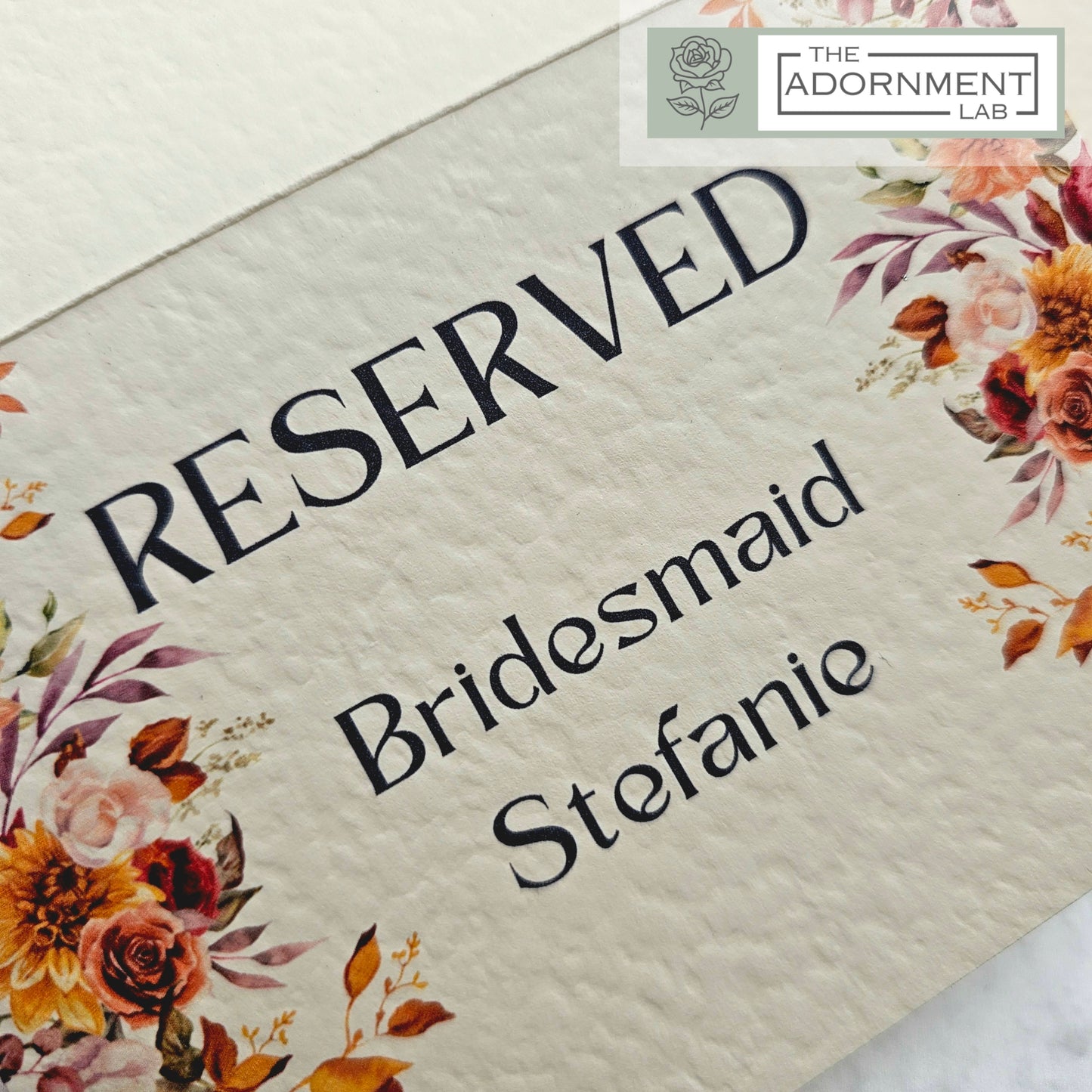 Autumn Fall Flowers Design - Reserved Seat Cards