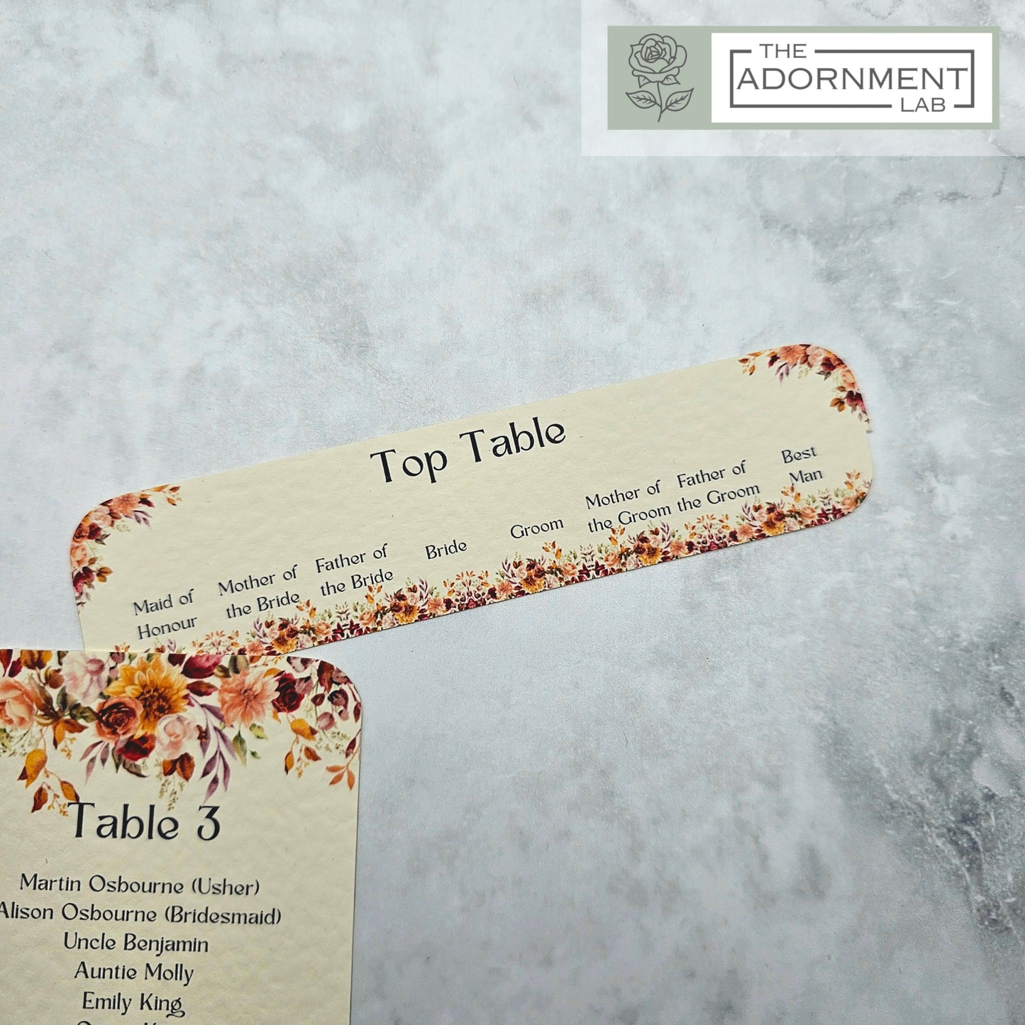 Autumn Fall Flowers Design - Table Plan Cards