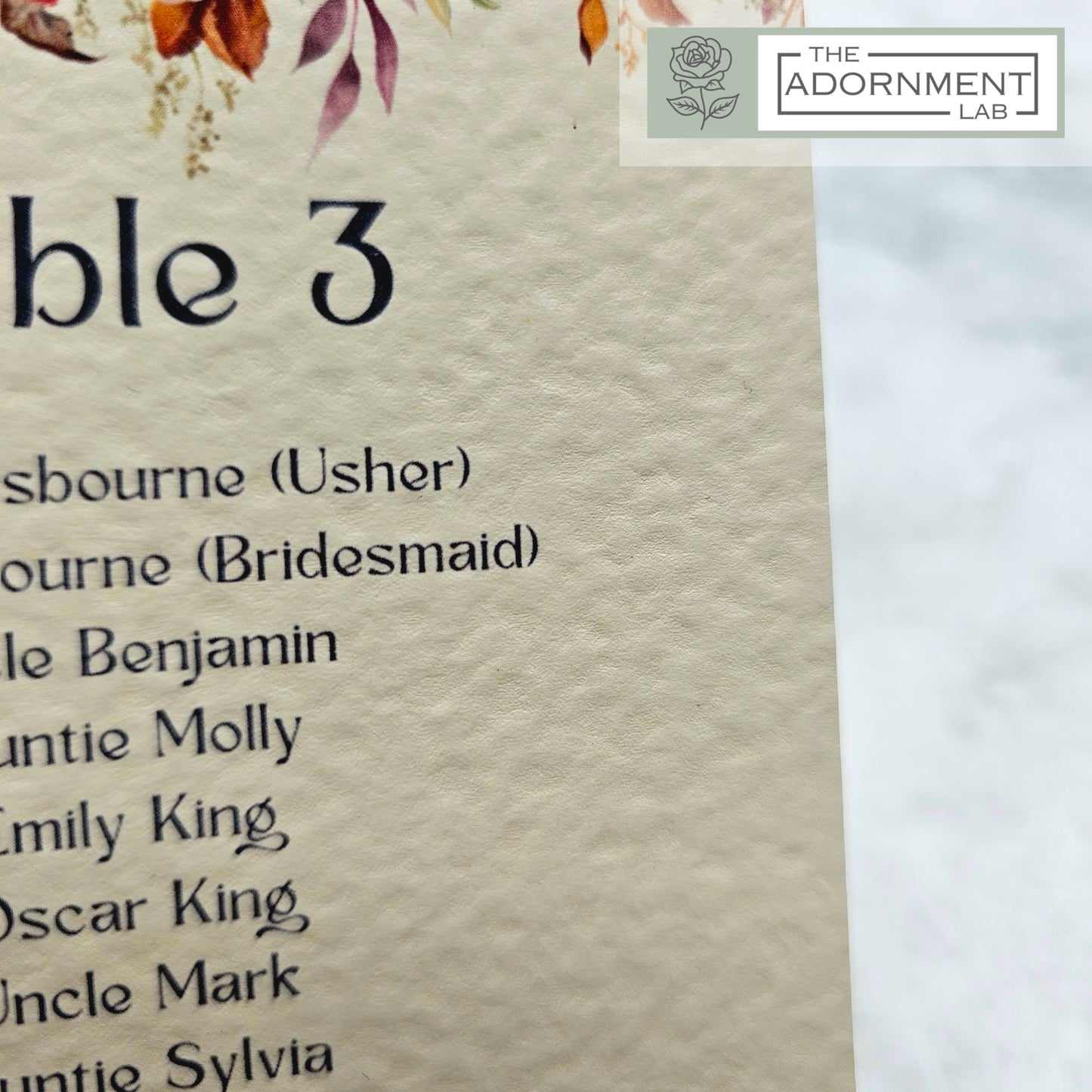 Autumn Fall Flowers Design - Table Plan Cards