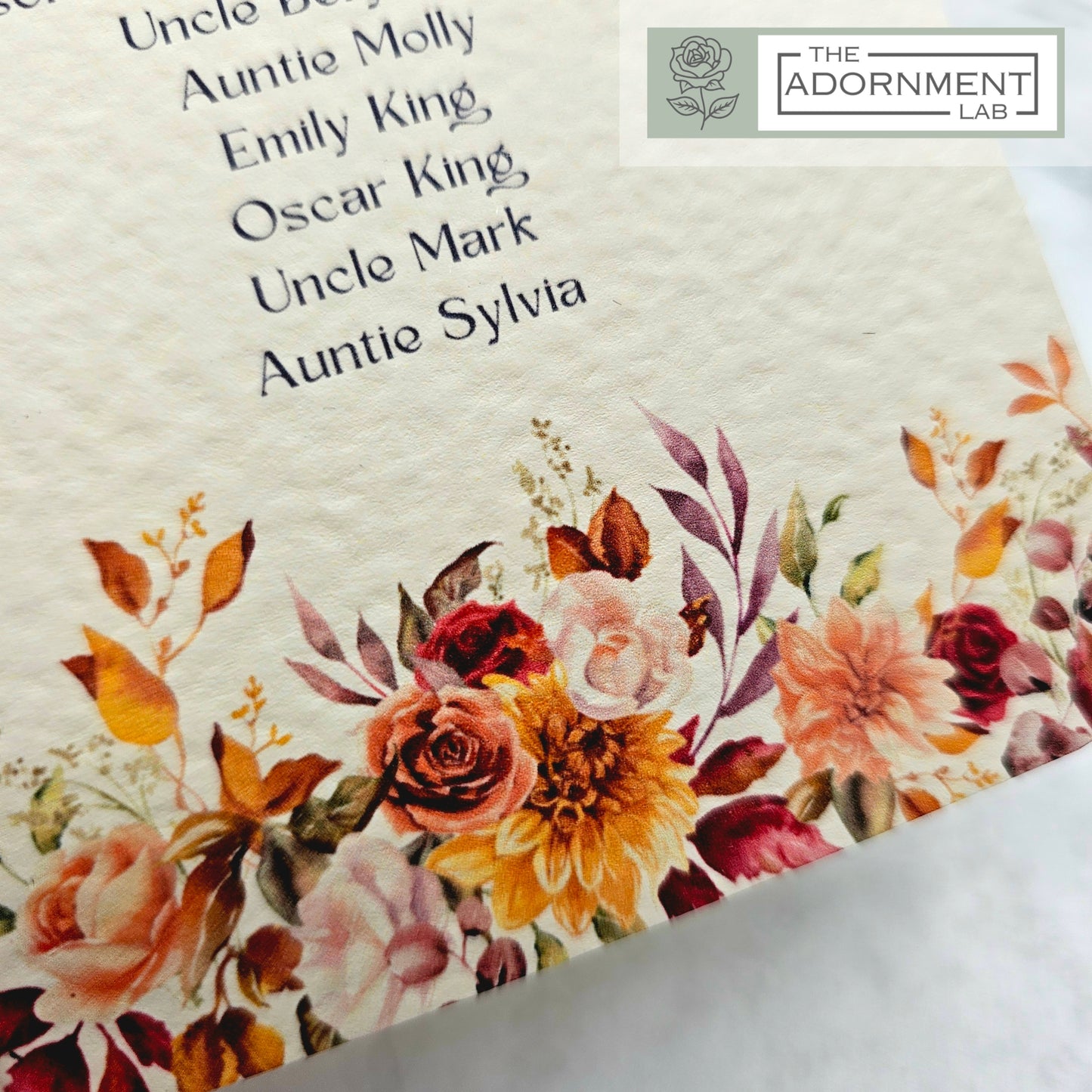 Autumn Fall Flowers Design - Table Plan Cards