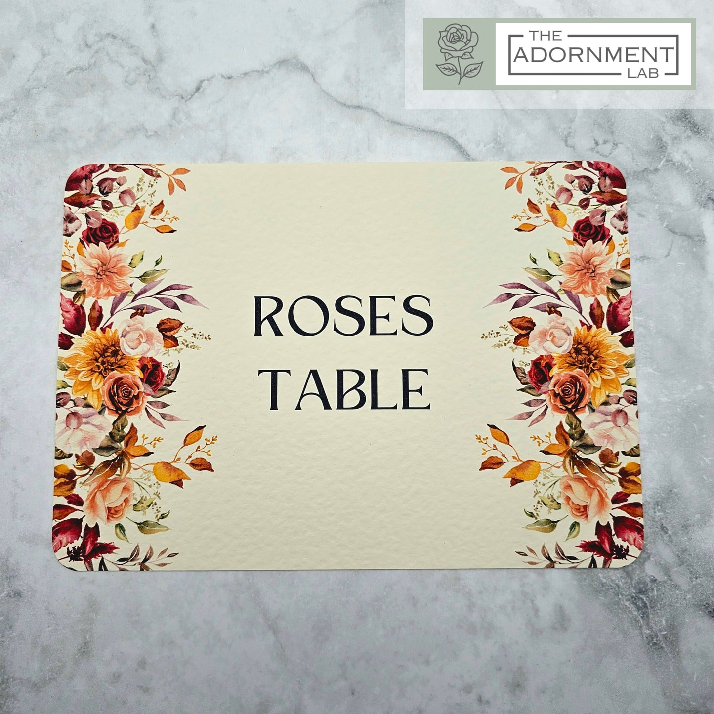 Autumn Fall Flowers Design - Table Number Cards