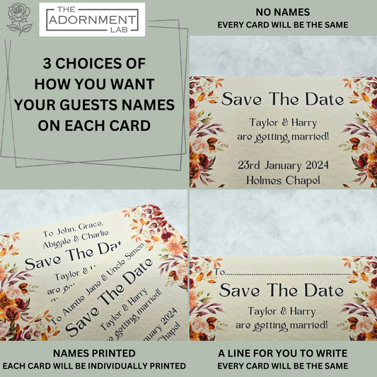 Autumn Fall Flowers Design - Save The Date