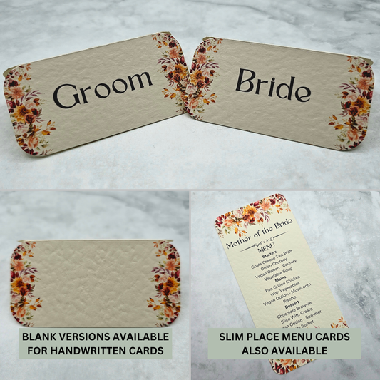 Autumn Fall Flowers Design - Place Cards