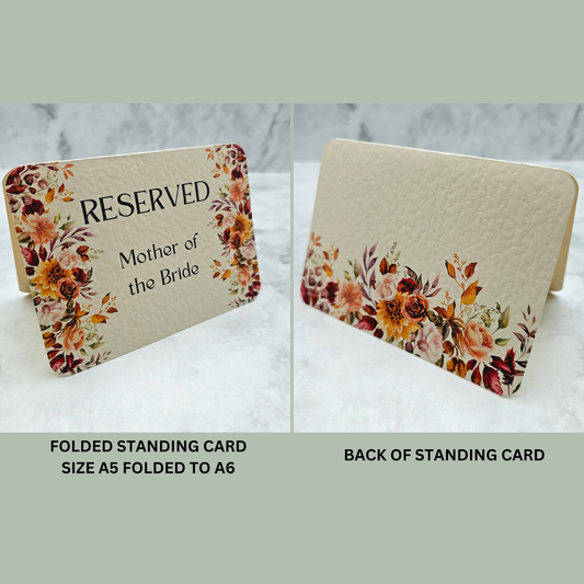 Autumn Fall Flowers Design - Reserved Seat Cards