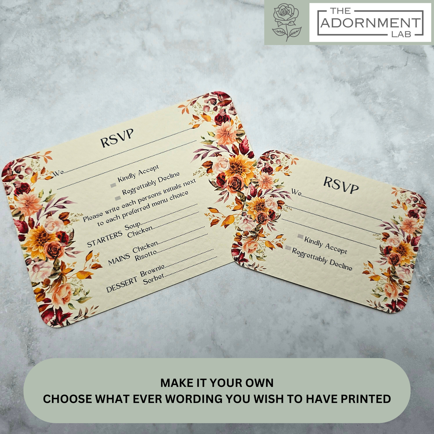 Autumn Fall Flowers Design - A7 RSVP