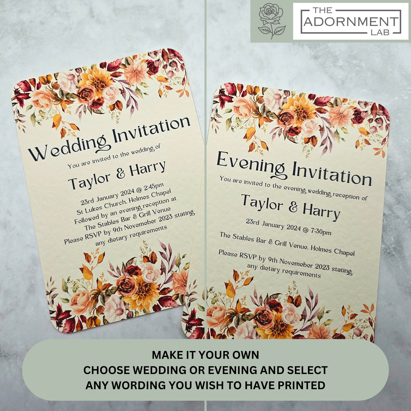 Autumn Fall Flowers Design - Invitations